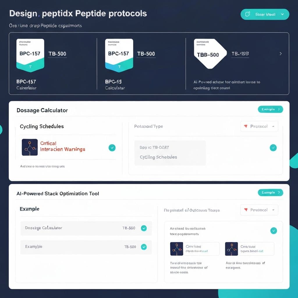 AXIFI Protocol Builder showing peptide stack configuration with AI optimization